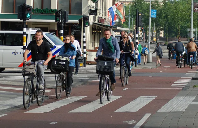 Navigating Amsterdam bike lanes